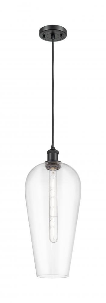 Chelsea - 1 Light - 8 inch - Matte Black - Cord hung - Mini Pendant