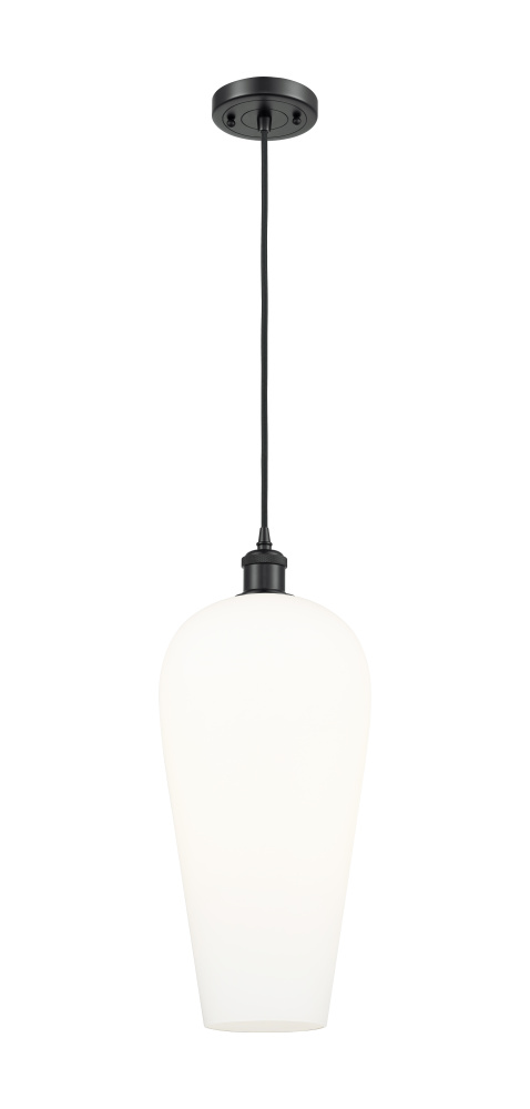 Chelsea - 1 Light - 8 inch - Matte Black - Cord hung - Mini Pendant