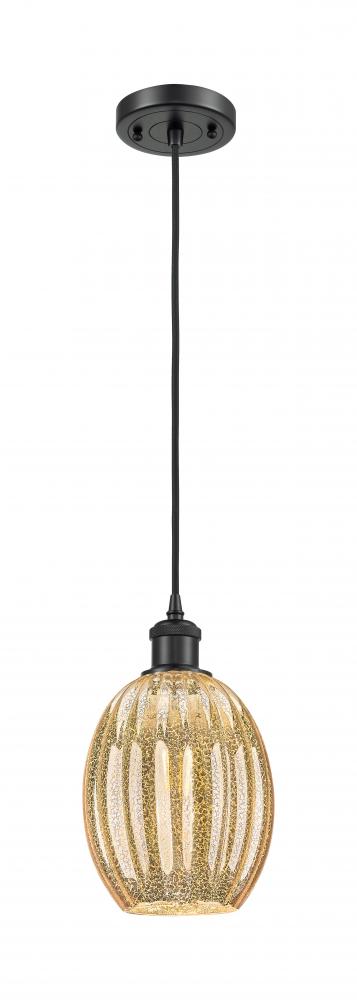Preston Bulb - 1 Light - 6 inch - Matte Black - Cord hung - Mini Pendant