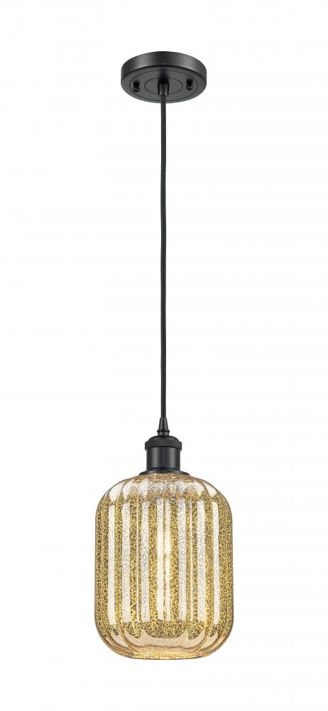 Preston Cylinder - 1 Light - 7 inch - Matte Black - Cord hung - Mini Pendant