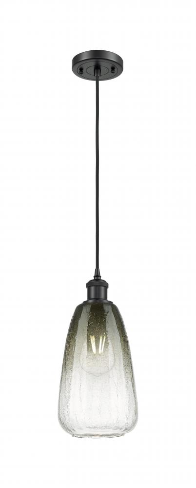 Brookhaven Almond - 1 Light - 6 inch - Matte Black - Cord hung - Mini Pendant