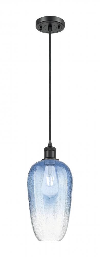 Brookhaven Flute - 1 Light - 7 inch - Matte Black - Cord hung - Mini Pendant