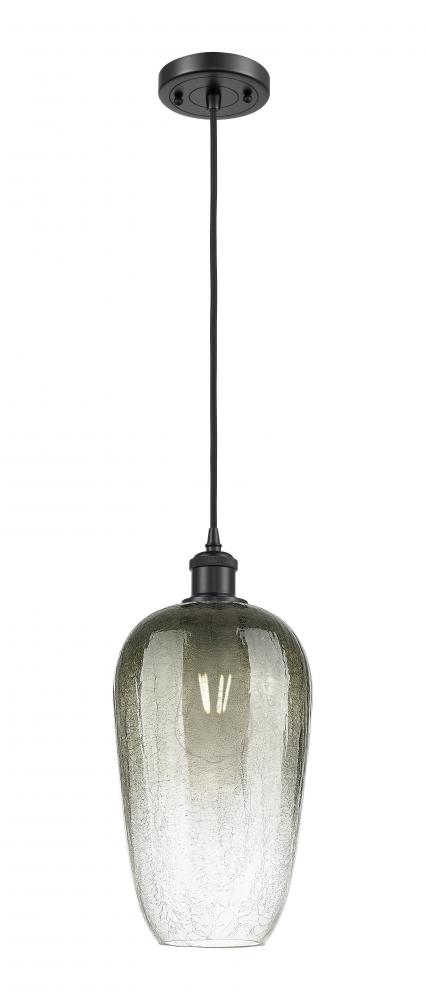 Brookhaven Flute - 1 Light - 7 inch - Matte Black - Cord hung - Mini Pendant