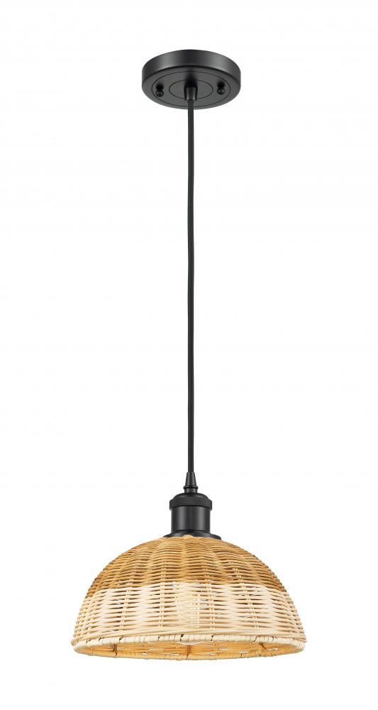 Bristol Natural II - 1 Light - 9 inch - Matte Black - Cord hung - Mini Pendant