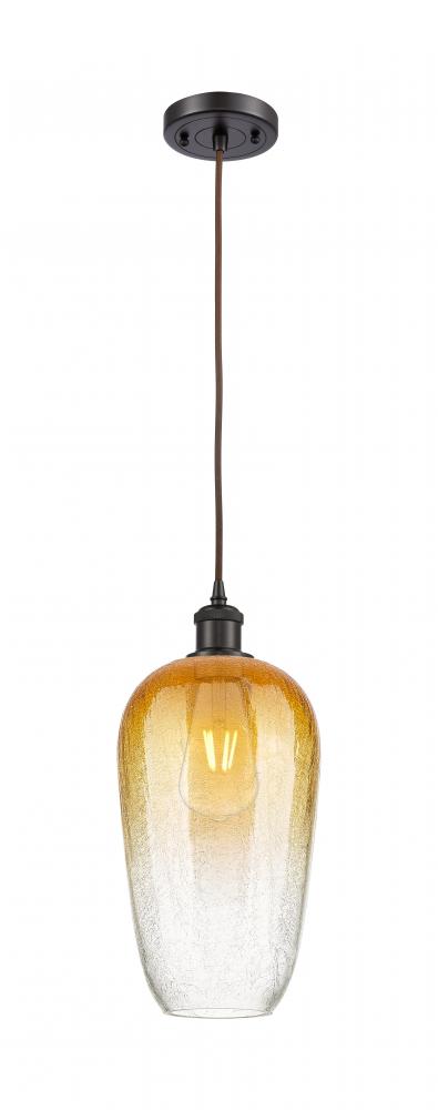 Brookhaven Flute - 1 Light - 7 inch - Oil Rubbed Bronze - Cord hung - Mini Pendant