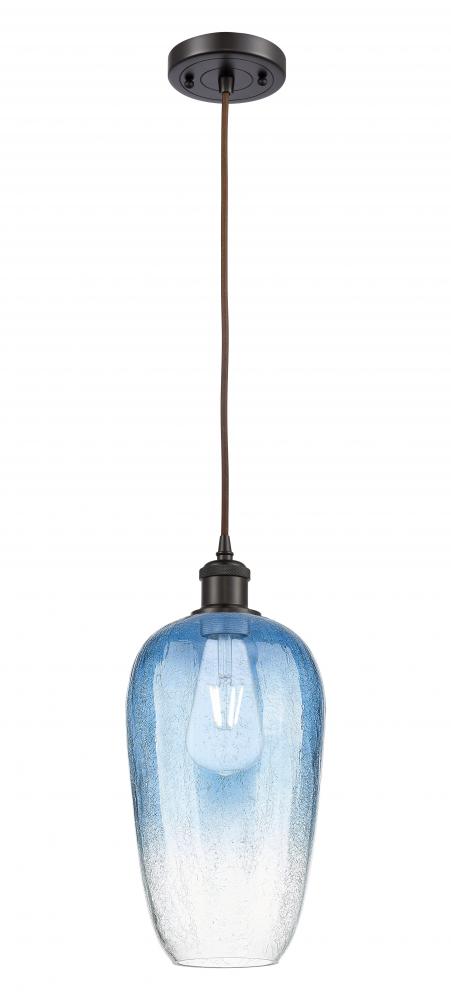 Brookhaven Flute - 1 Light - 7 inch - Oil Rubbed Bronze - Cord hung - Mini Pendant