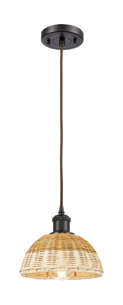 Bristol Natural II - 1 Light - 8 inch - Oil Rubbed Bronze - Cord hung - Mini Pendant