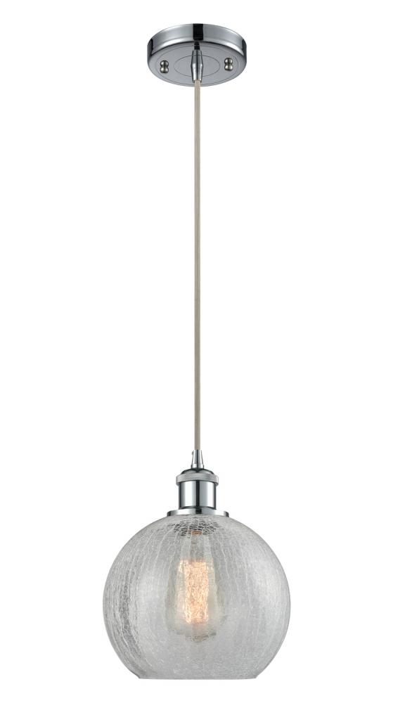 Athens - 1 Light - 8 inch - Polished Chrome - Cord hung - Mini Pendant