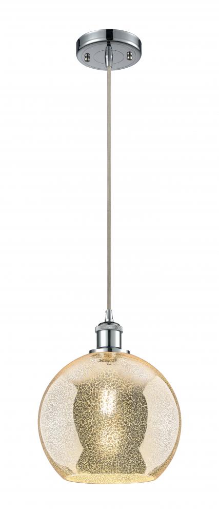 Athens - 1 Light - 10 inch - Polished Chrome - Cord hung - Mini Pendant