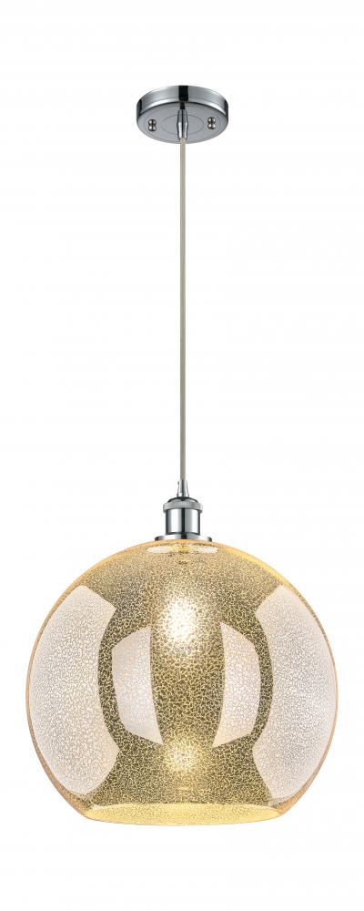 Athens - 1 Light - 14 inch - Polished Chrome - Cord hung - Pendant