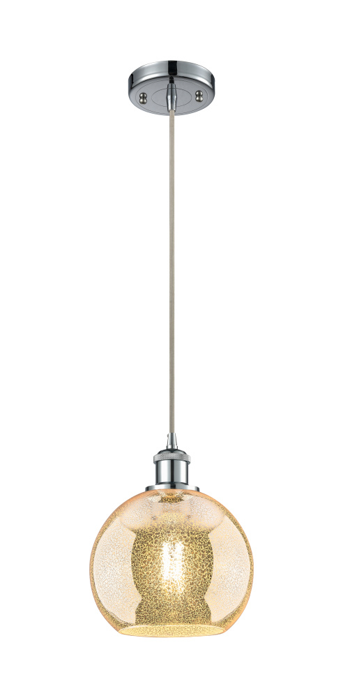Athens - 1 Light - 8 inch - Polished Chrome - Cord hung - Mini Pendant