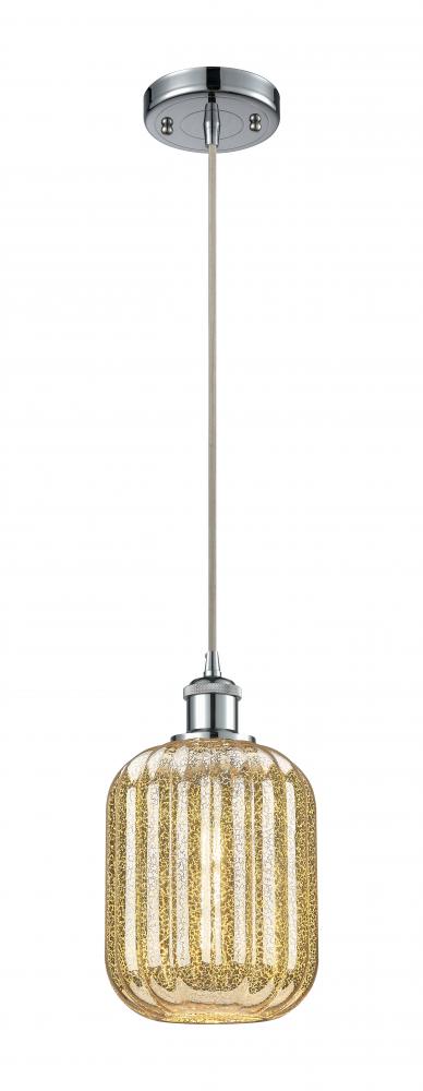 Preston Cylinder - 1 Light - 7 inch - Polished Chrome - Cord hung - Mini Pendant
