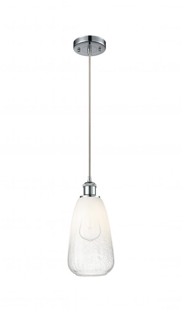 Brookhaven Almond - 1 Light - 6 inch - Polished Chrome - Cord hung - Mini Pendant