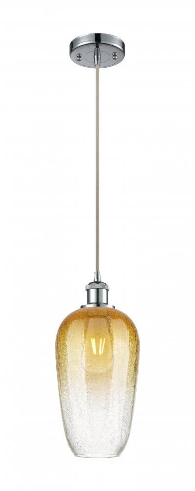 Brookhaven Flute - 1 Light - 7 inch - Polished Chrome - Cord hung - Mini Pendant