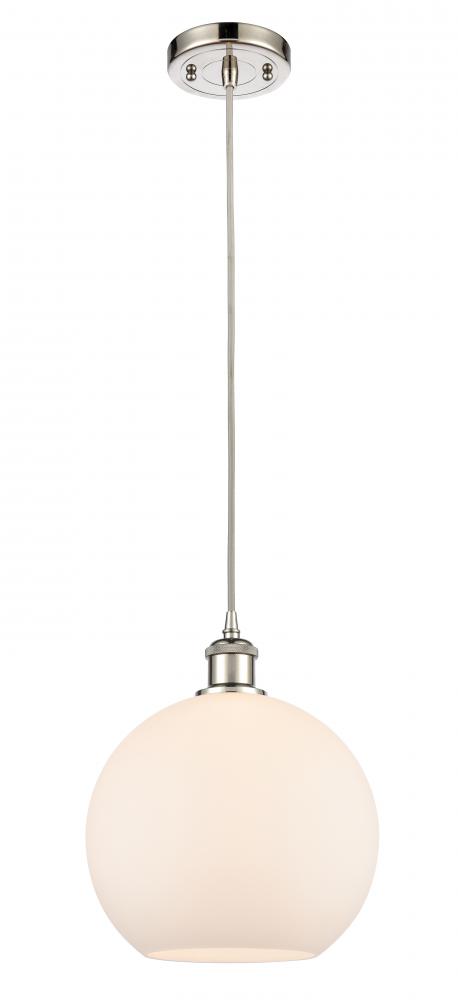 Athens - 1 Light - 10 inch - Polished Nickel - Cord hung - Mini Pendant
