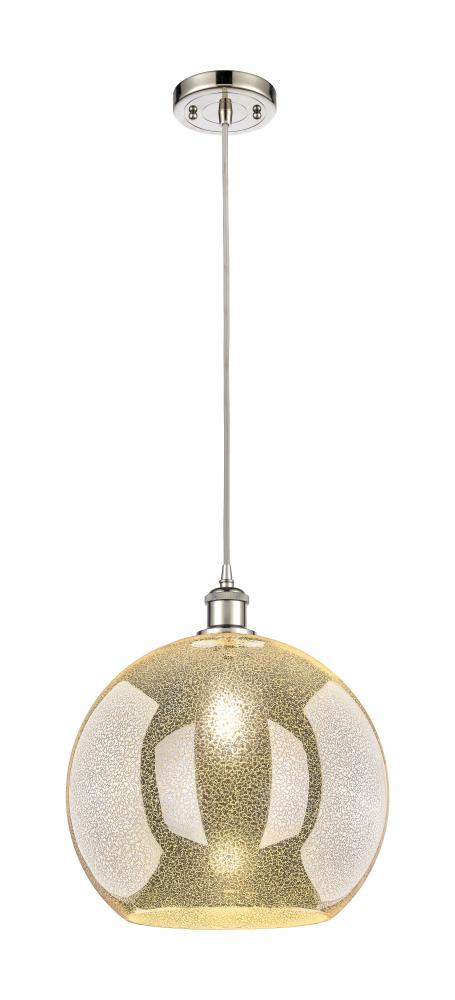 Athens - 1 Light - 14 inch - Polished Nickel - Cord hung - Pendant