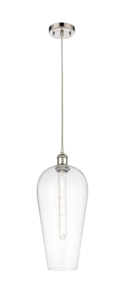 Chelsea - 1 Light - 8 inch - Polished Nickel - Cord hung - Mini Pendant