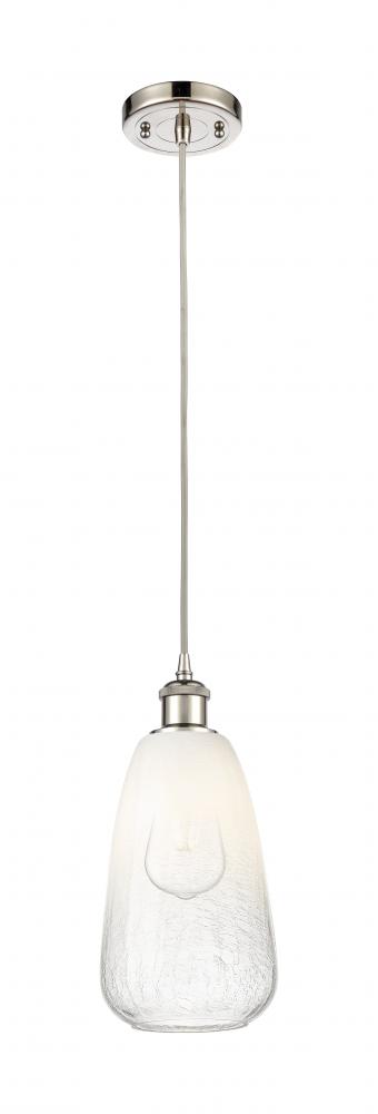 Brookhaven Almond - 1 Light - 6 inch - Polished Nickel - Cord hung - Mini Pendant