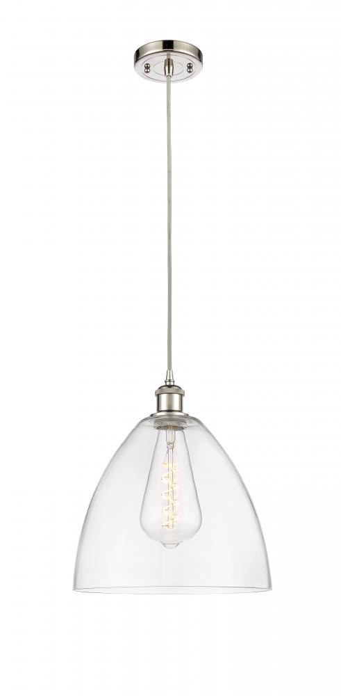 Bristol - 1 Light - 12 inch - Polished Nickel - Cord hung - Mini Pendant