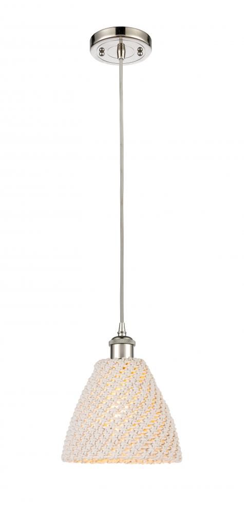 Bristol Natural - 1 Light - 6 inch - Polished Nickel - Cord hung - Mini Pendant