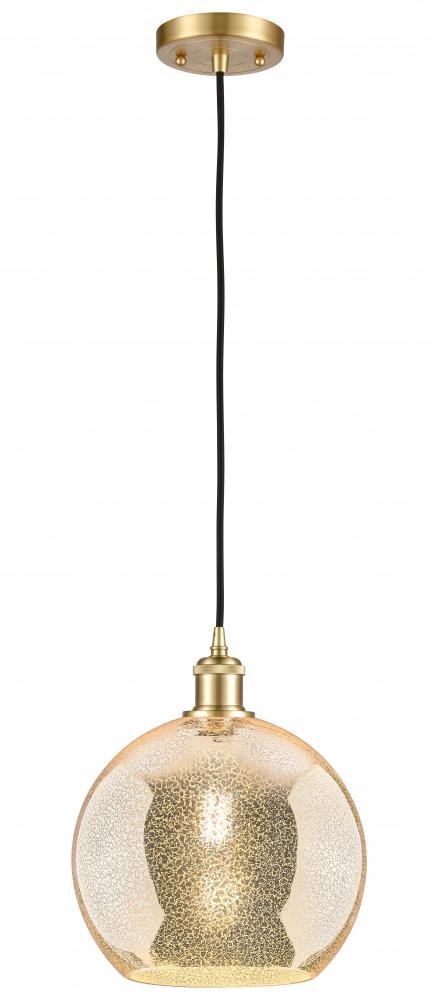 Athens - 1 Light - 10 inch - Satin Gold - Cord hung - Mini Pendant