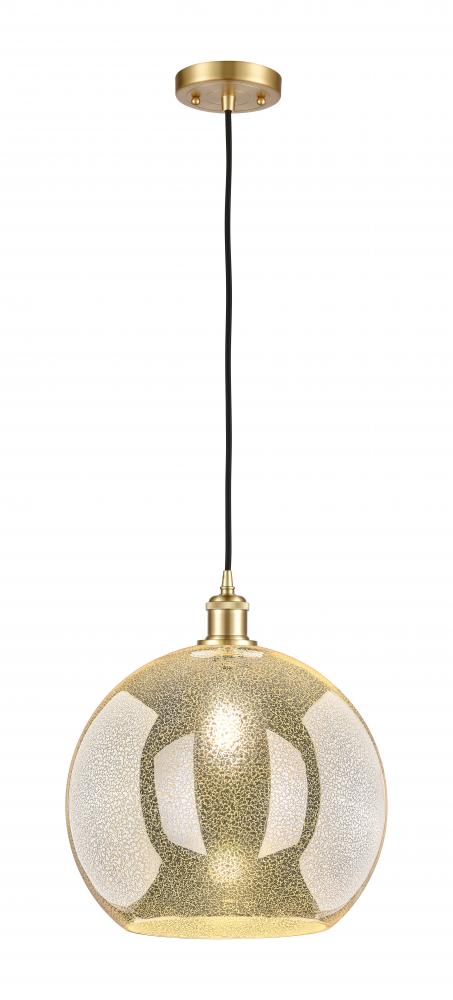 Athens - 1 Light - 14 inch - Satin Gold - Cord hung - Pendant