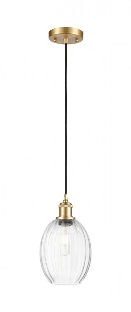 Preston Bulb - 1 Light - 6 inch - Satin Gold - Cord hung - Mini Pendant