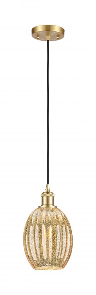 Preston Bulb - 1 Light - 6 inch - Satin Gold - Cord hung - Mini Pendant