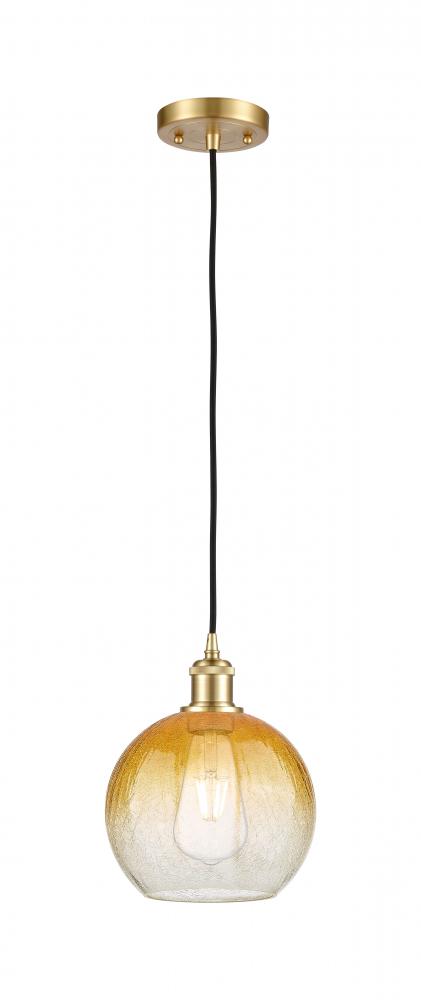 Brookhaven Globe - 1 Light - 8 inch - Satin Gold - Cord hung - Mini Pendant