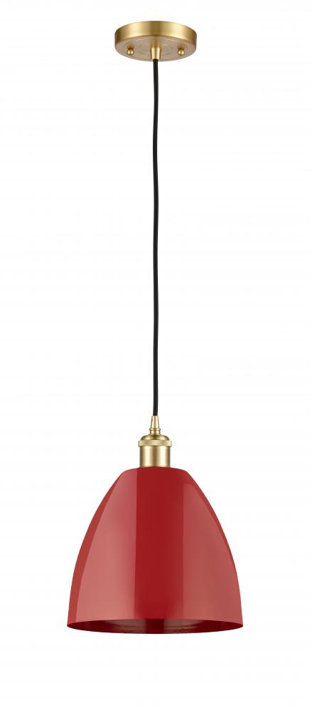 Plymouth - 1 Light - 9 inch - Satin Gold - Cord hung - Mini Pendant