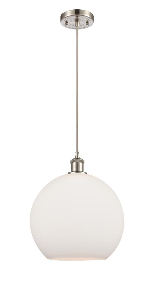 Athens - 1 Light - 12 inch - Brushed Satin Nickel - Cord hung - Mini Pendant