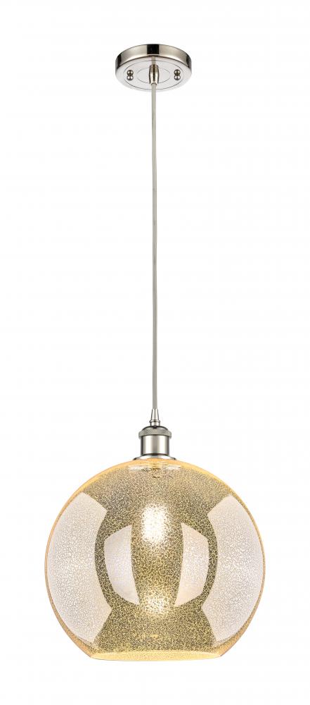 Athens - 1 Light - 12 inch - Brushed Satin Nickel - Cord hung - Mini Pendant