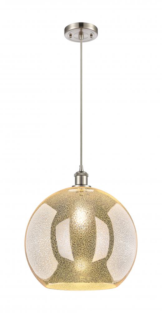 Athens - 1 Light - 14 inch - Brushed Satin Nickel - Cord hung - Pendant