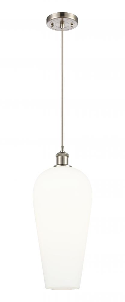 Chelsea - 1 Light - 8 inch - Brushed Satin Nickel - Cord hung - Mini Pendant