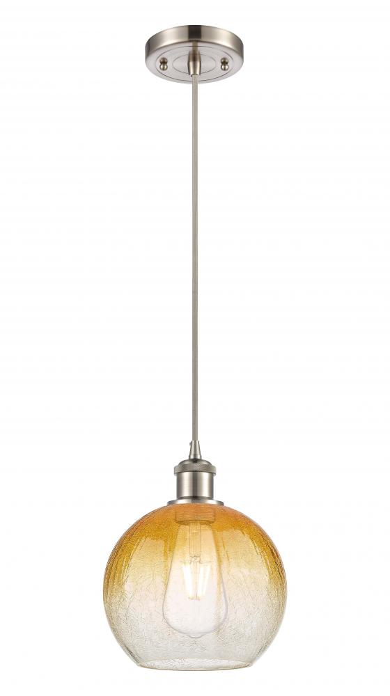 Brookhaven Globe - 1 Light - 8 inch - Brushed Satin Nickel - Cord hung - Mini Pendant