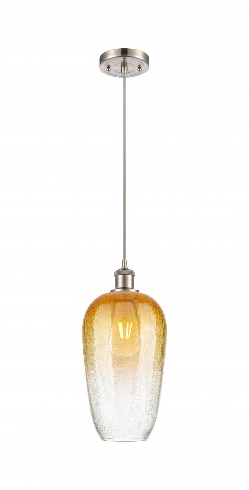 Brookhaven Flute - 1 Light - 7 inch - Brushed Satin Nickel - Cord hung - Mini Pendant