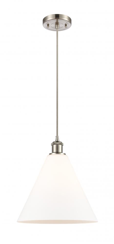 Berkshire - 1 Light - 12 inch - Brushed Satin Nickel - Cord hung - Mini Pendant