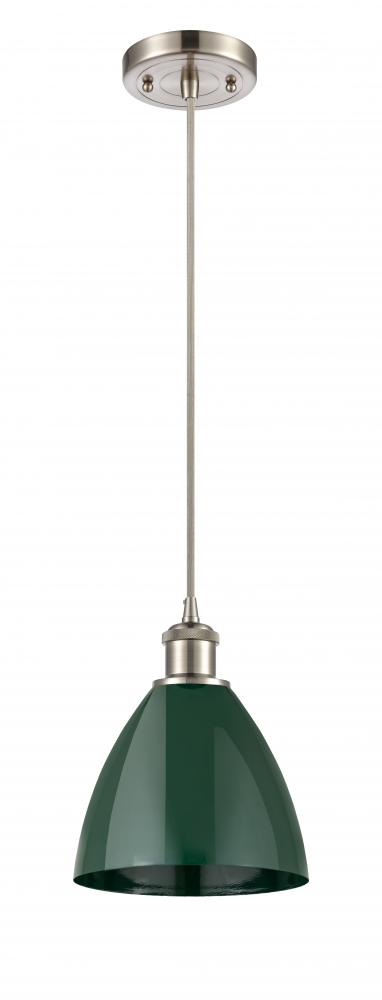 Plymouth - 1 Light - 8 inch - Brushed Satin Nickel - Cord hung - Mini Pendant