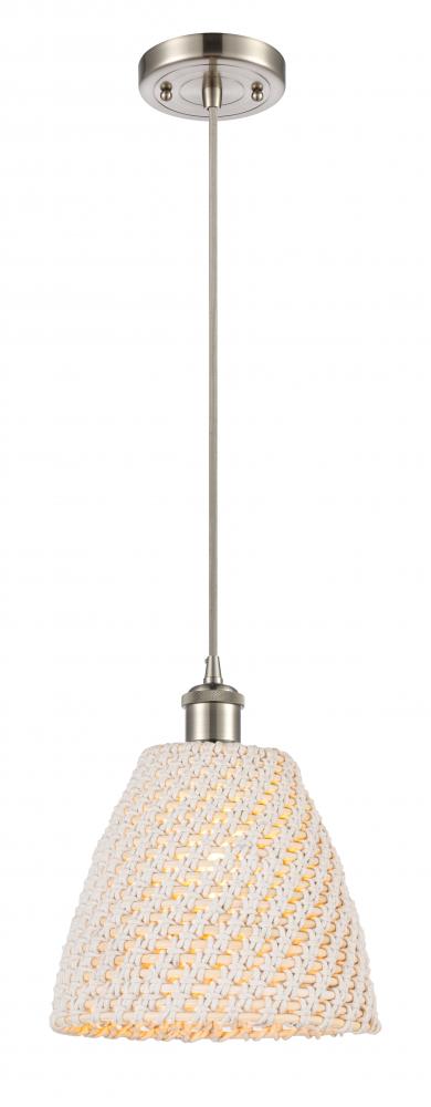 Bristol Natural - 1 Light - 6 inch - Brushed Satin Nickel - Cord hung - Mini Pendant
