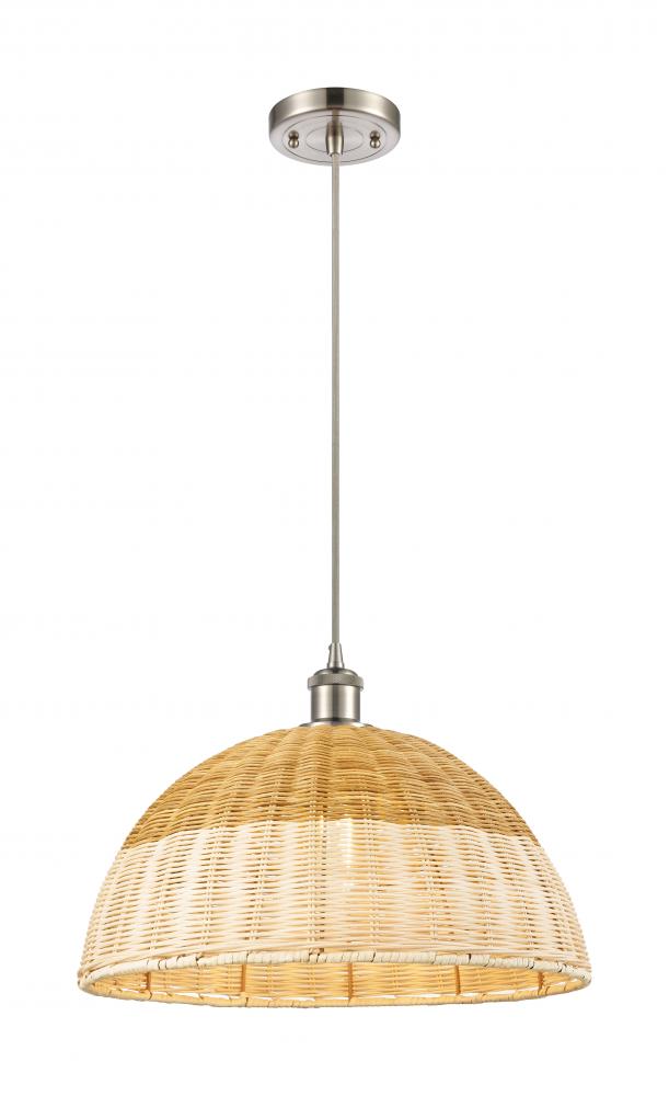 Bristol Natural II - 1 Light - 16 inch - Brushed Satin Nickel - Cord hung - Mini Pendant