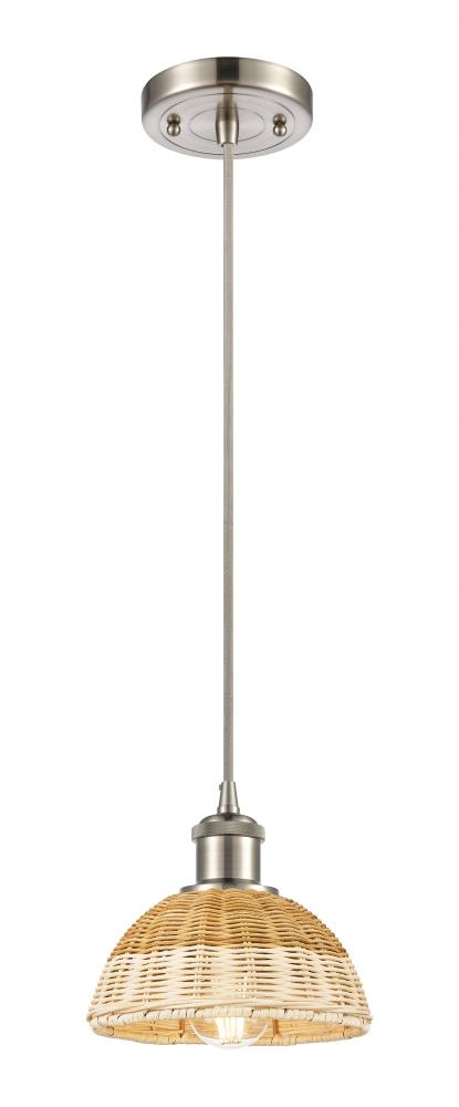 Bristol Natural II - 1 Light - 8 inch - Brushed Satin Nickel - Cord hung - Mini Pendant