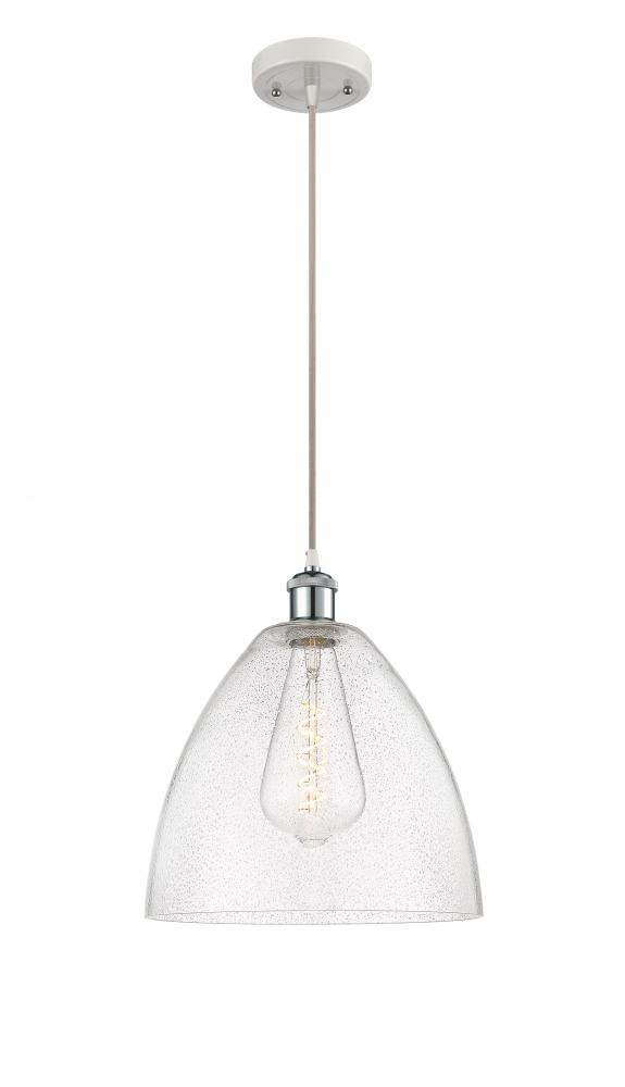 Bristol - 1 Light - 12 inch - White Polished Chrome - Cord hung - Mini Pendant