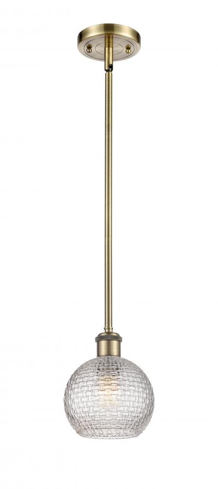 Athens - 1 Light - 6 inch - Antique Brass - Mini Pendant