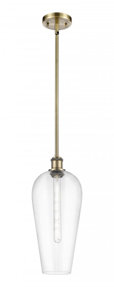Chelsea - 1 Light - 8 inch - Antique Brass - Stem hung - Mini Pendant