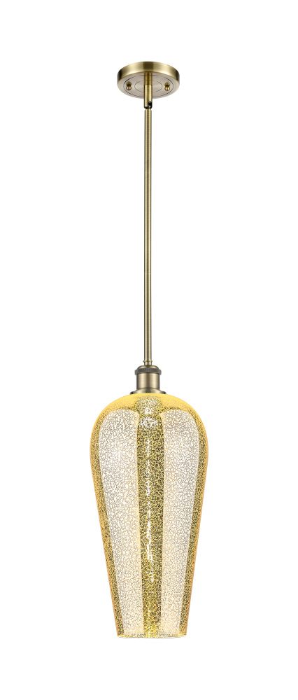Chelsea - 1 Light - 8 inch - Antique Brass - Stem hung - Mini Pendant