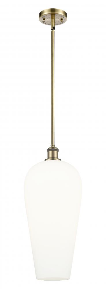 Chelsea - 1 Light - 8 inch - Antique Brass - Stem hung - Mini Pendant