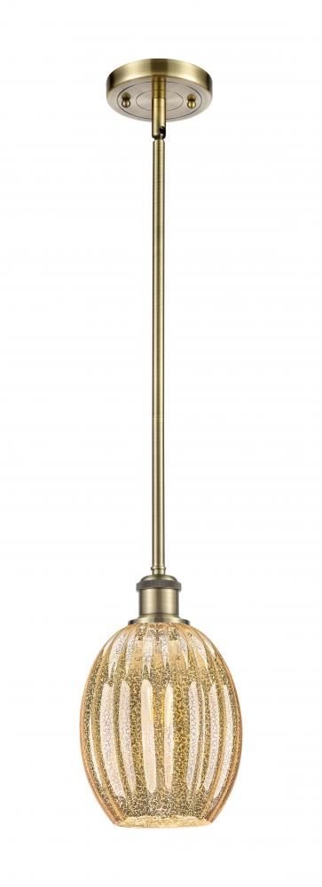 Preston Bulb - 1 Light - 6 inch - Antique Brass - Stem hung - Mini Pendant
