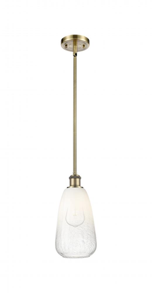 Brookhaven Almond - 1 Light - 6 inch - Antique Brass - Stem hung - Mini Pendant