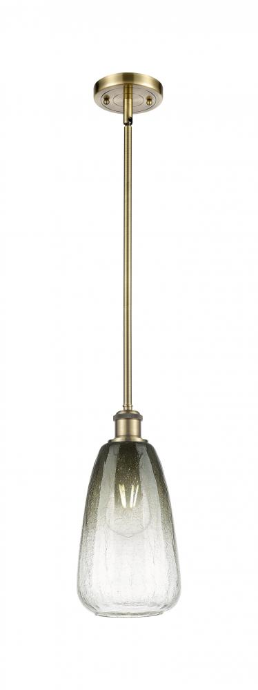 Brookhaven Almond - 1 Light - 6 inch - Antique Brass - Stem hung - Mini Pendant