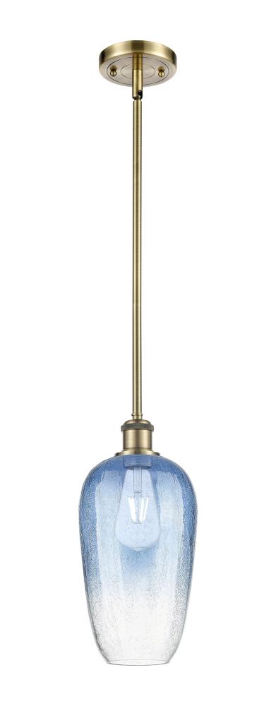 Brookhaven Flute - 1 Light - 7 inch - Antique Brass - Stem hung - Mini Pendant